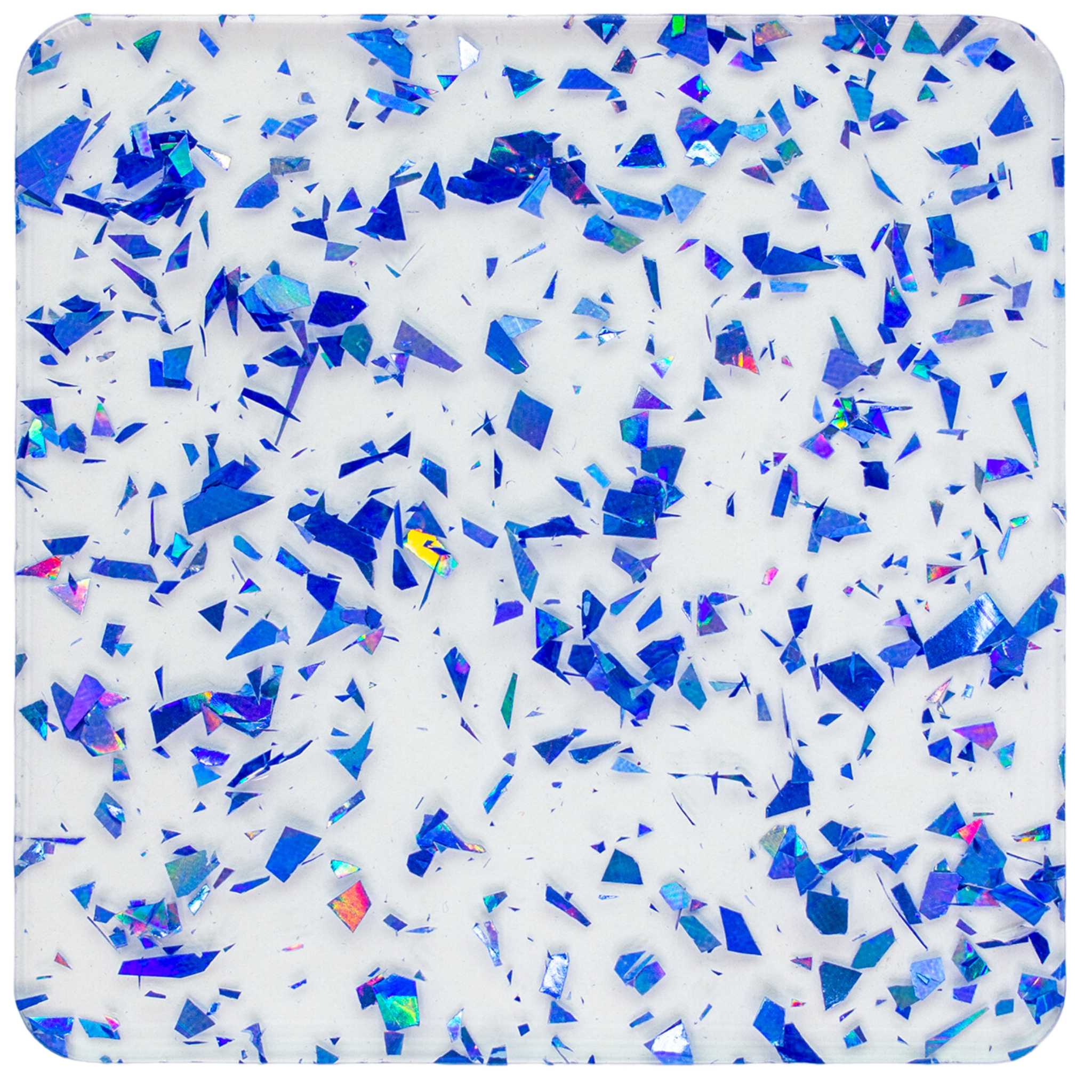 Blue Holographic Flake Cast Acrylic Sheet 1/8"