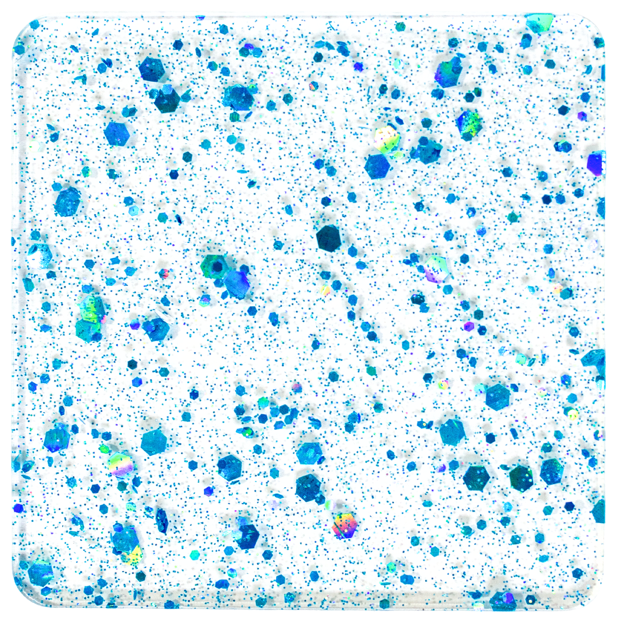 Blue Holographic Hexagons 1/8" Cast acrylic sheet