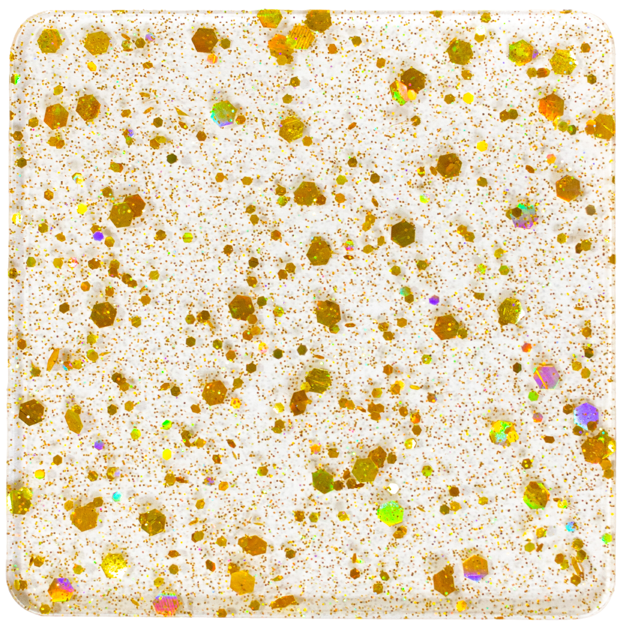 1/8" Gold Holographic Hexagons Cast acrylic sheet