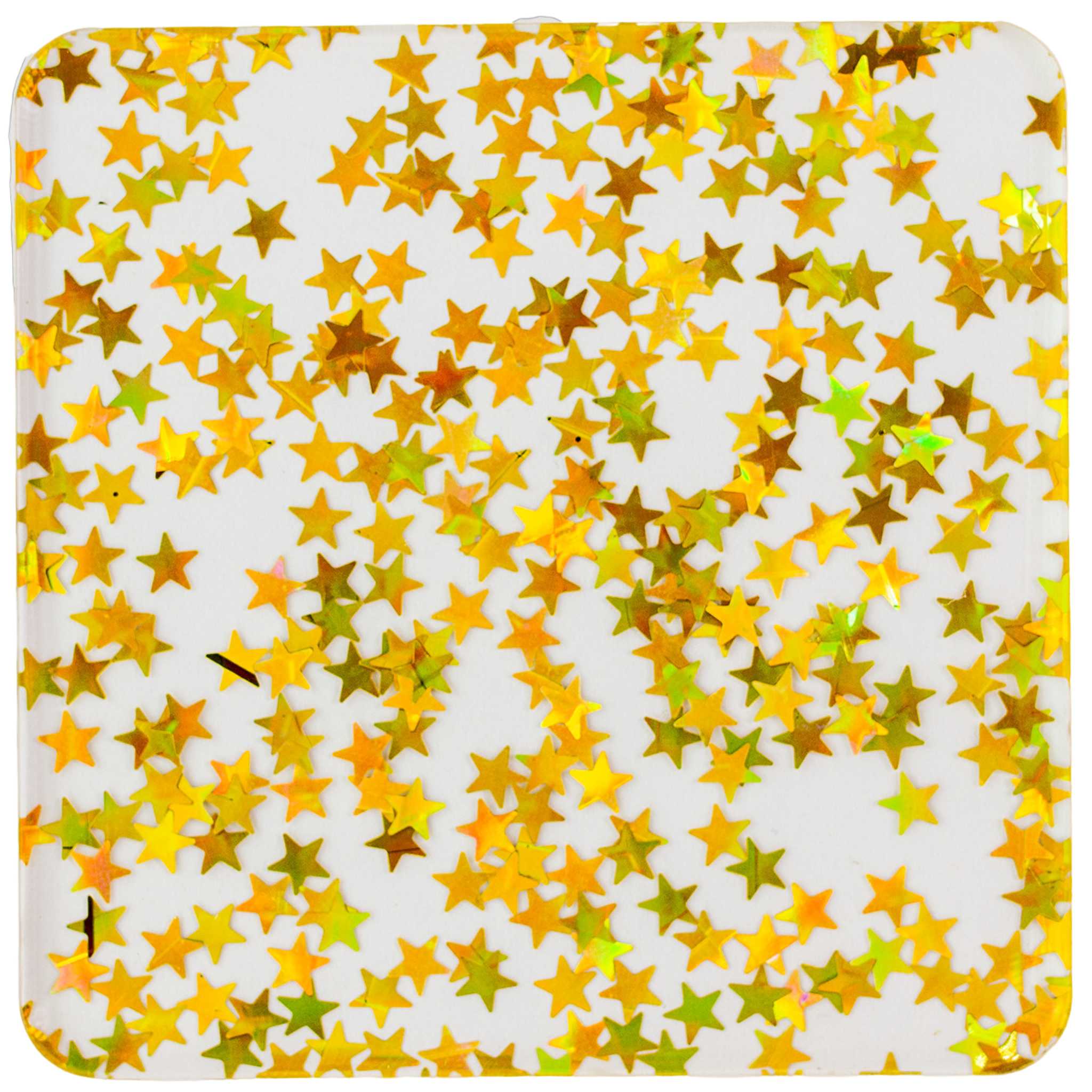 1/8" Gold Iridescent Holographic Stars Cast acrylic sheet