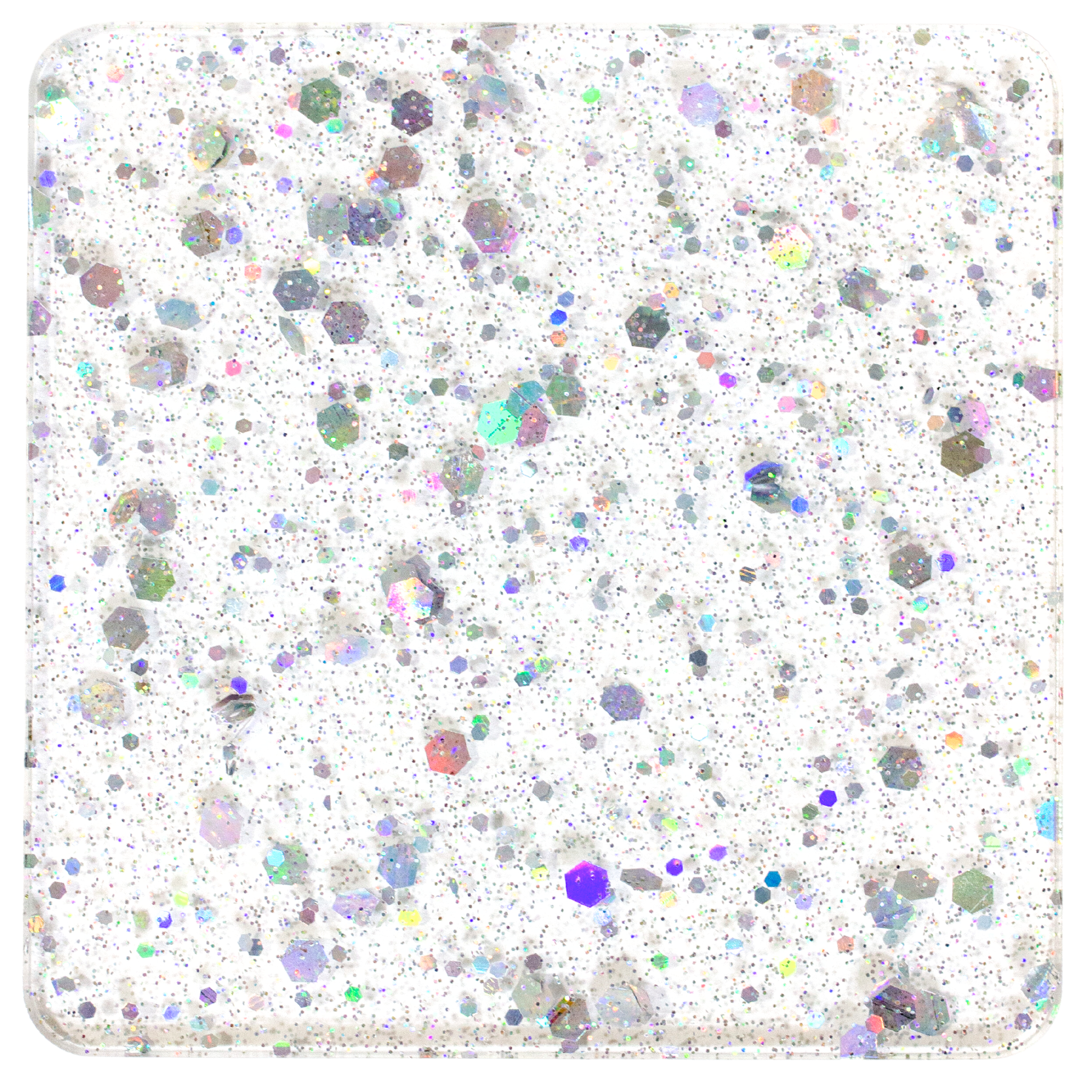 1/8" Silver Holographic Hexagons Cast acrylic sheet