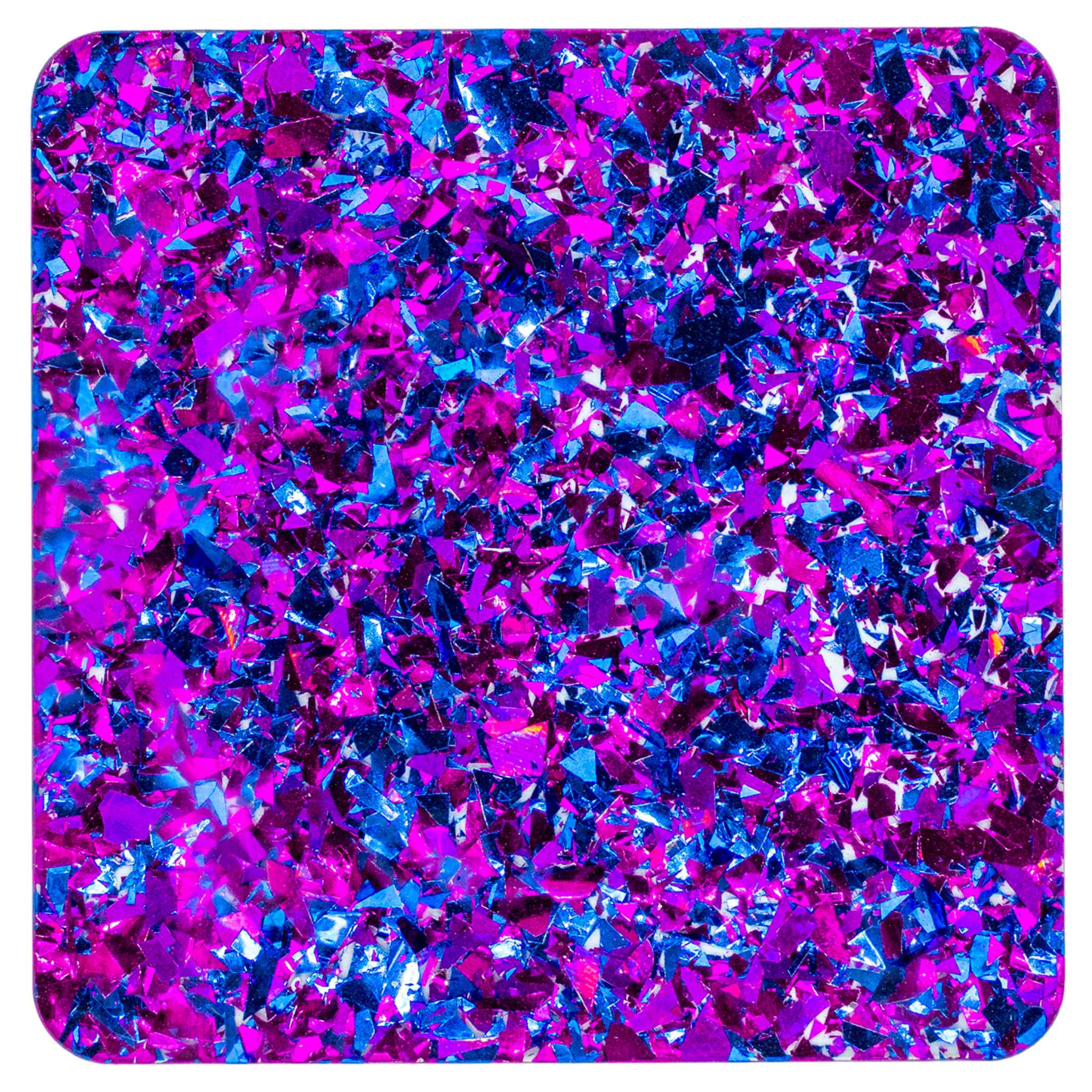 Hot Pink & Blue chunky Flake Cast Acrylic Sheet 4mm