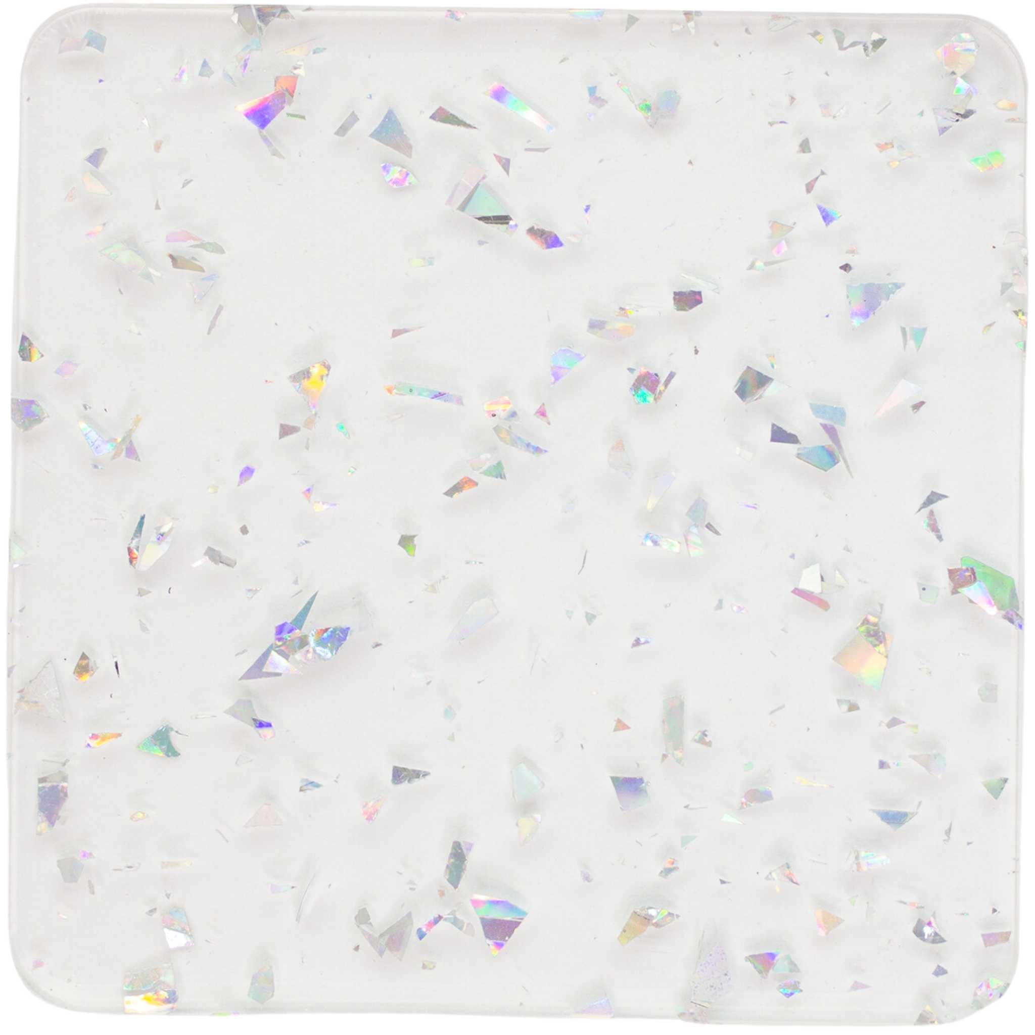 Silver square iridescent Glitter Cast acrylic sheet 1/8