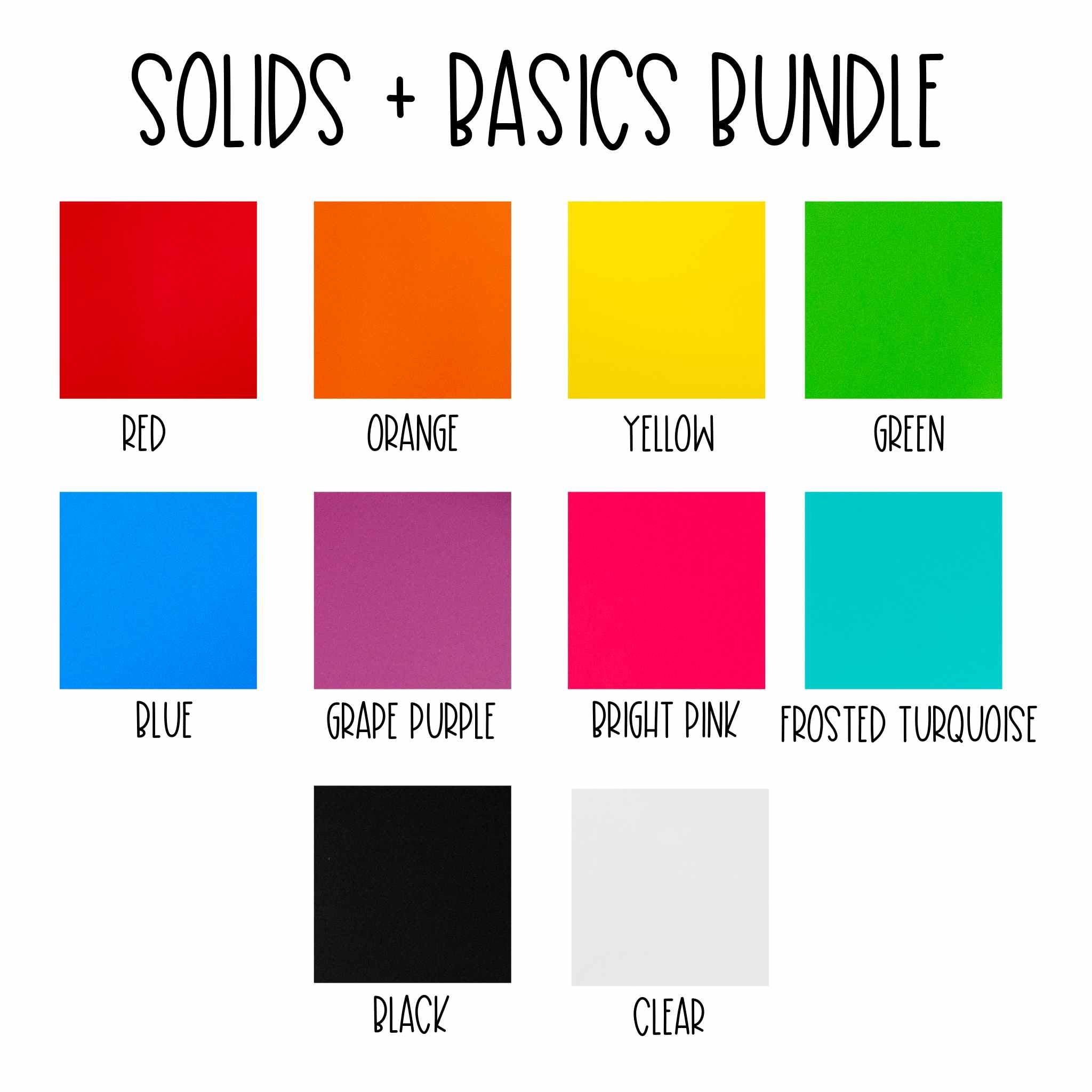 SOLID + BASICS BUNDLE 10 sheets 1/8" cast acrylic sheet