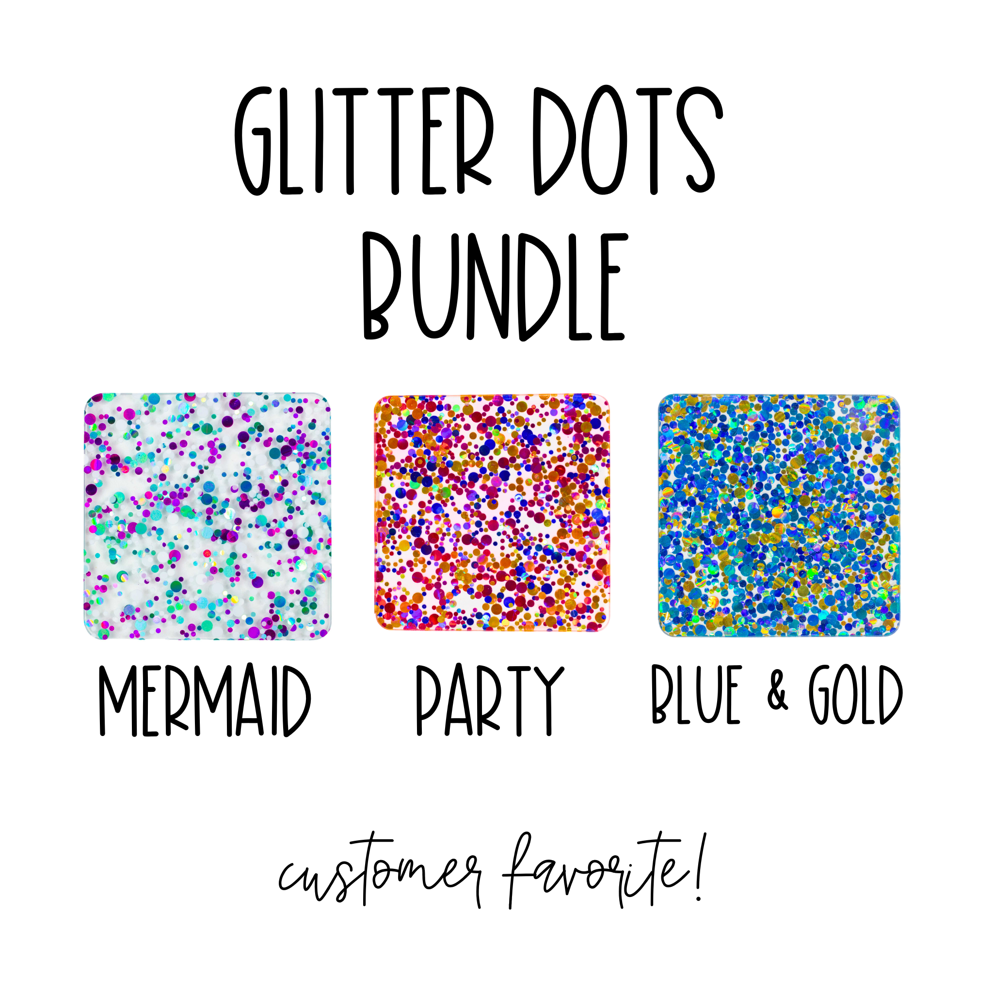 Glitter Dots BUNDLE 3 sheets 1/8" cast acrylic sheet