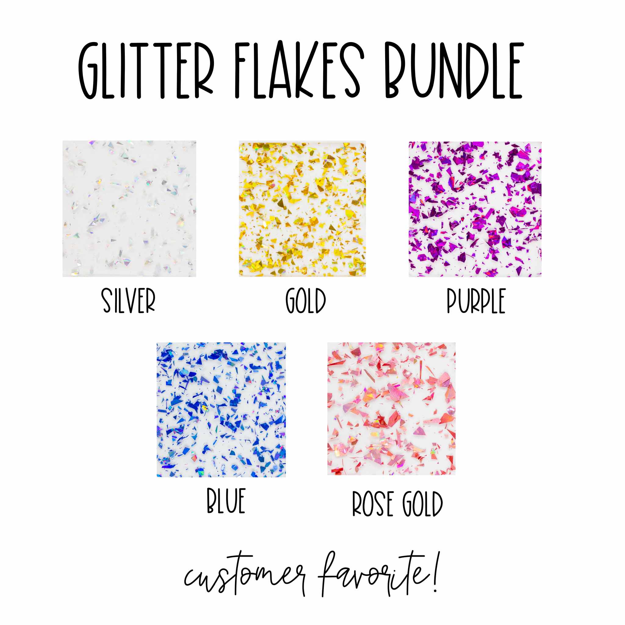 Glitter Flakes iridescent BUNDLE 5 sheets 1/8" cast acrylic sheet