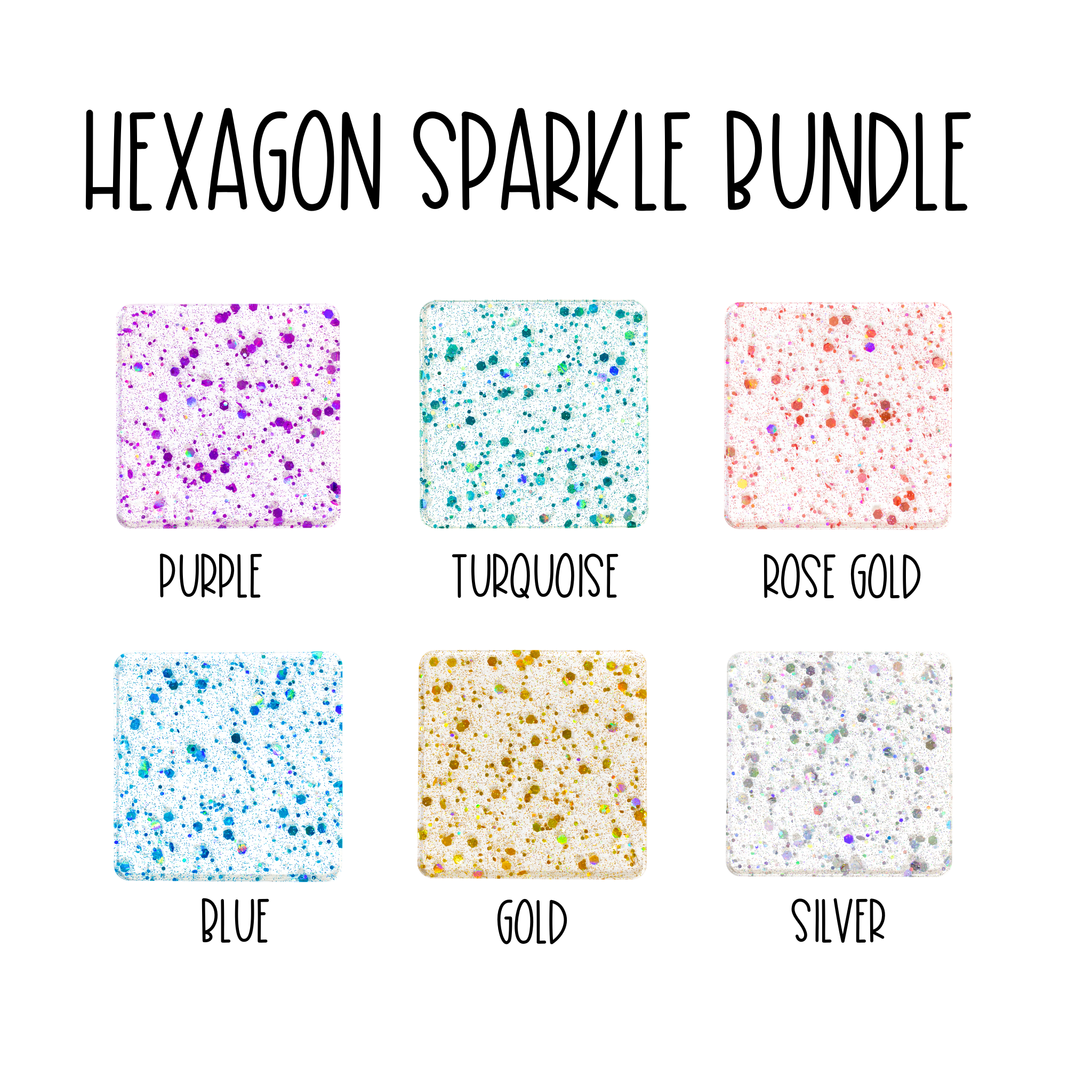 Holographic Hexagon Sparkle BUNDLE 6 sheets 1/8" cast acrylic sheet