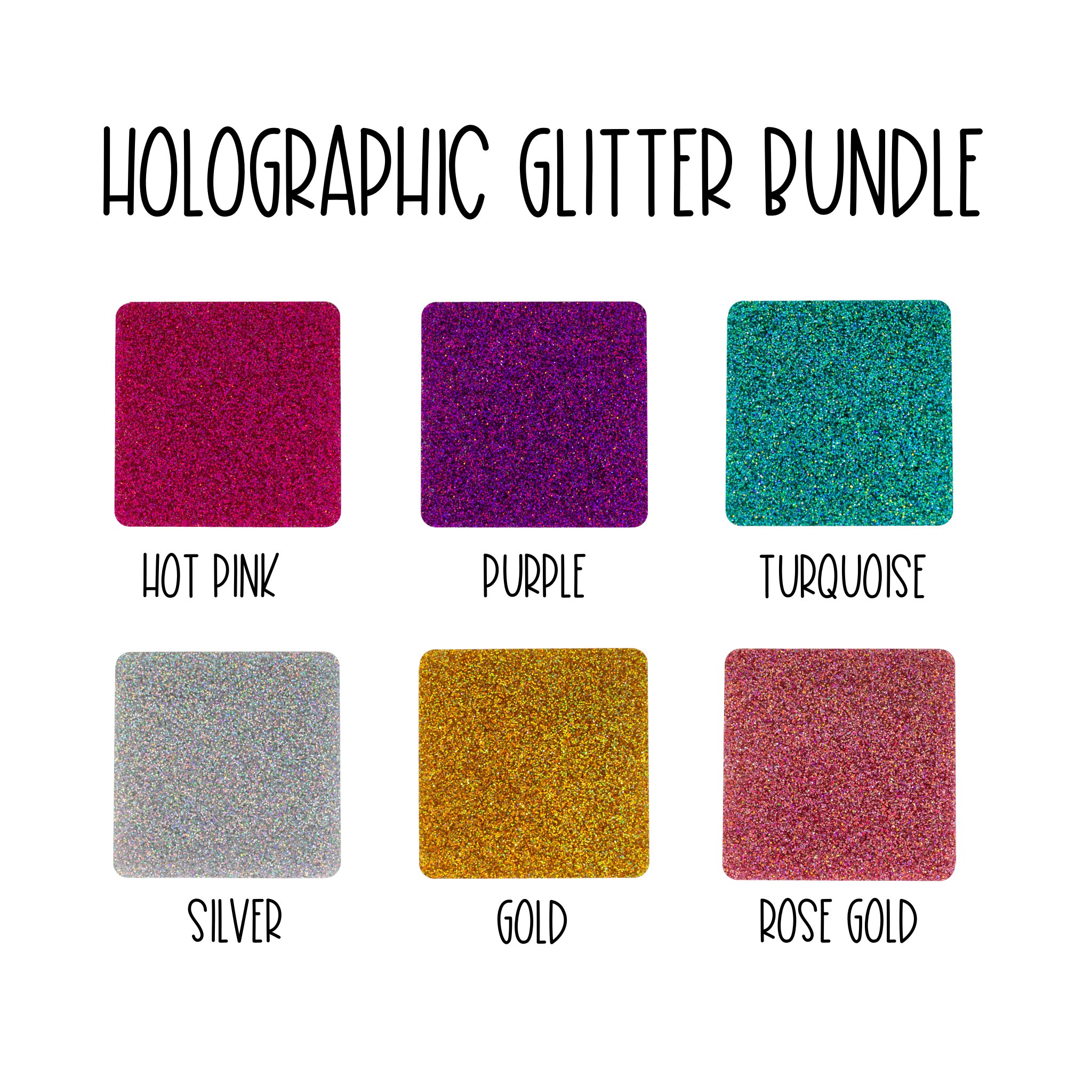 Holographic Fine Glitter Sparkle BUNDLE 6 sheets 1/8" cast acrylic sheet - PS Exclusive