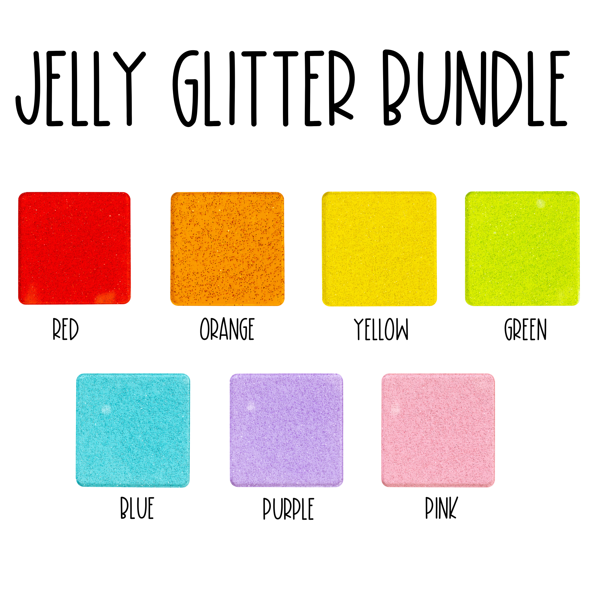 Jelly Glitter Sparkle BUNDLE 7 sheets 1/8" cast acrylic sheet