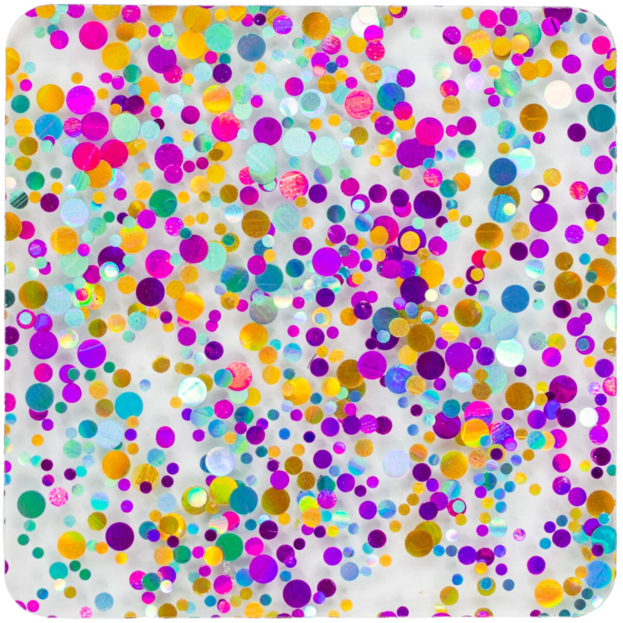 Rainbow Dots Glitter Cast Acrylic Sheet 1/8"