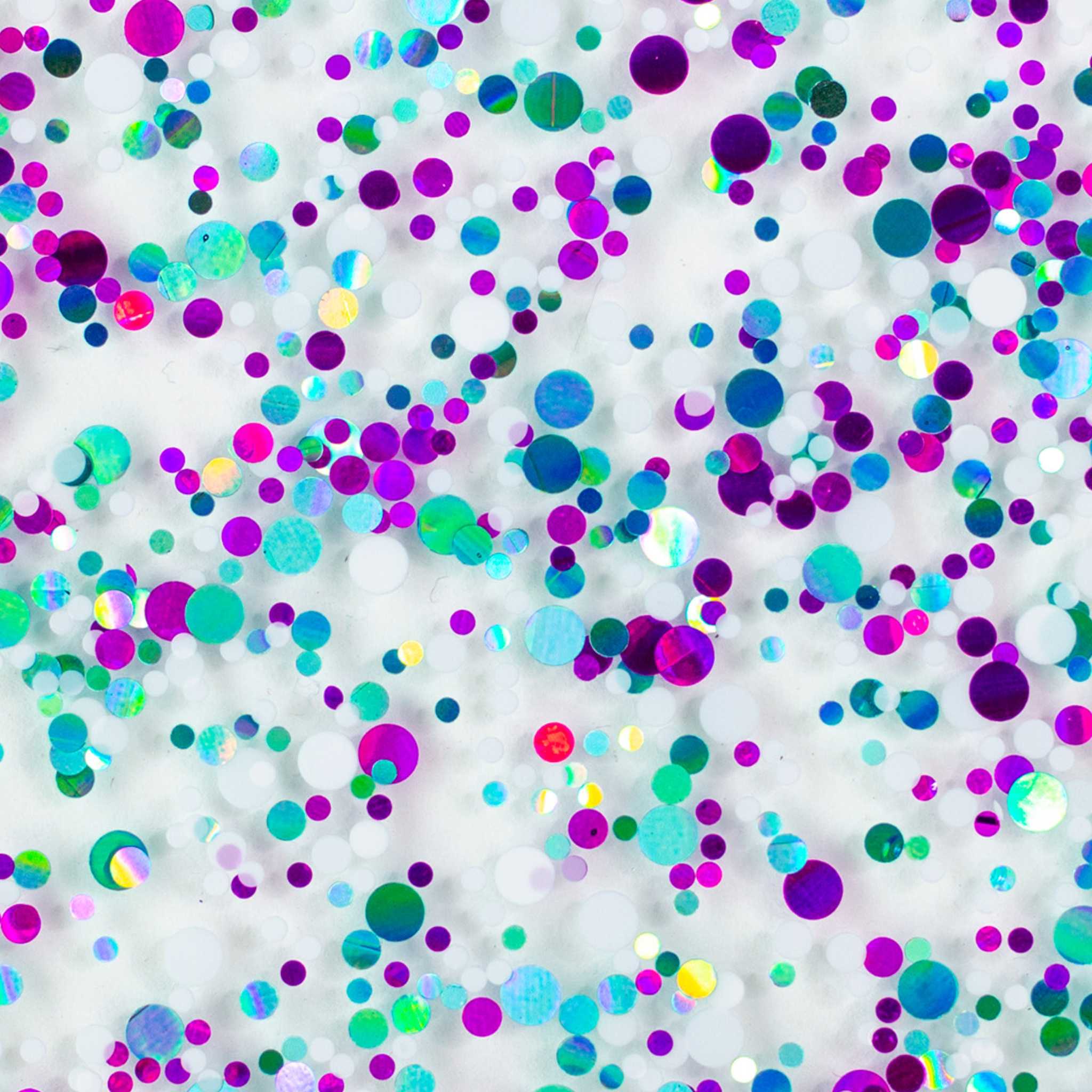 Mermaid (Purple & Turquoise) Dots Glitter Cast Acrylic Sheet 1/8"