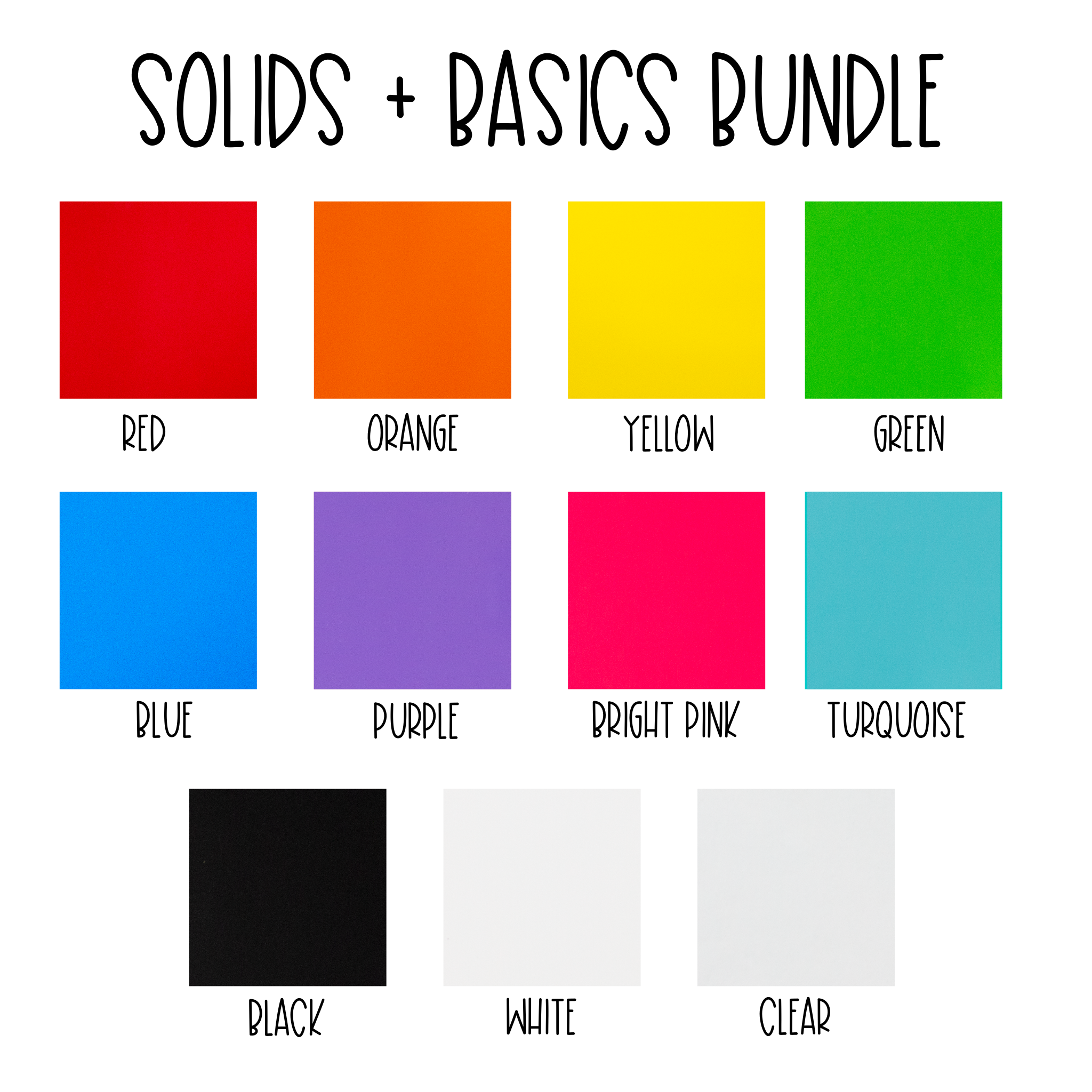 SOLID + BASICS BUNDLE 11 sheets 1/8" cast acrylic sheet